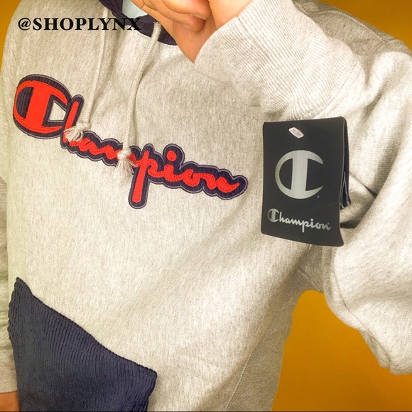 ♥️SOLD♥️Champion New Gray Logo Hoodie - Picture 5 of 8